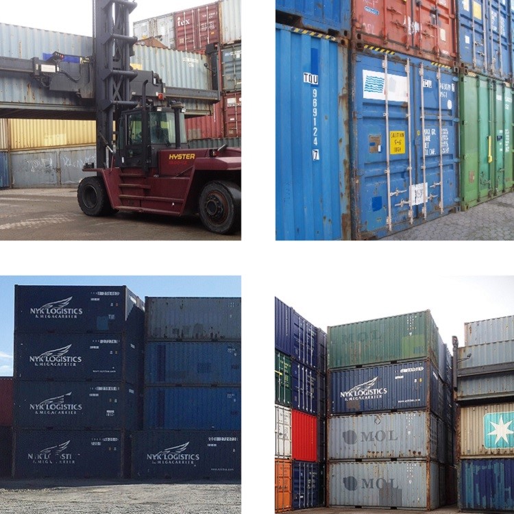Brugte opbevaringscontainere på depot