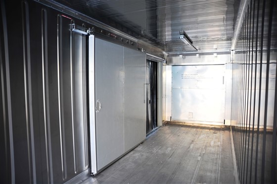 With sliding doors