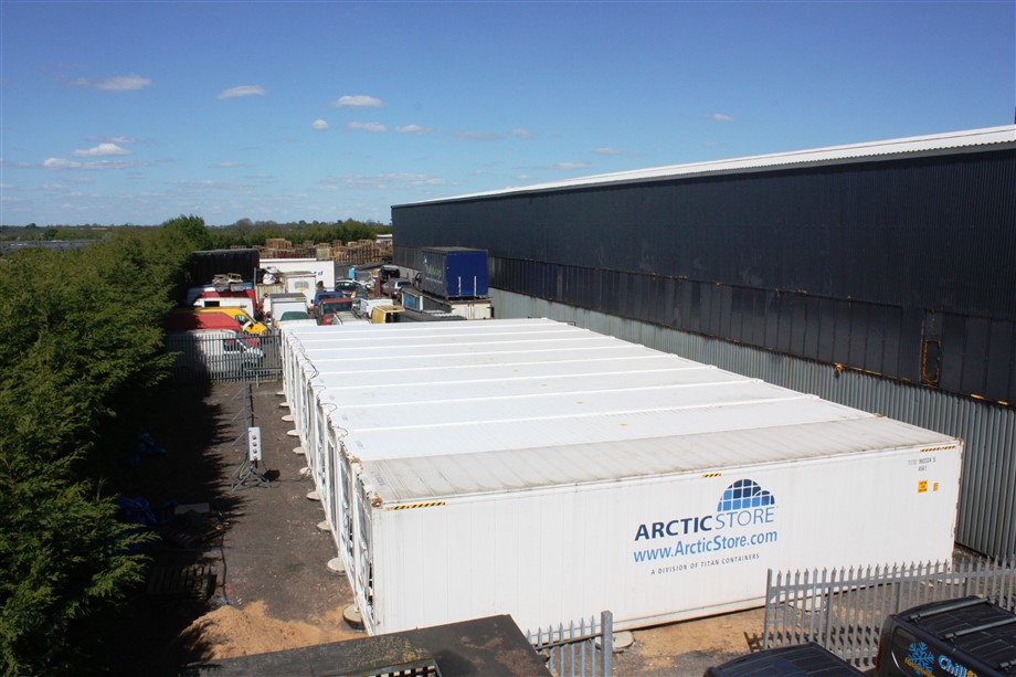 225m² Arctic SuperStore at a UK food processing company - read more on our Arctic SuperStore modular cold rooms.